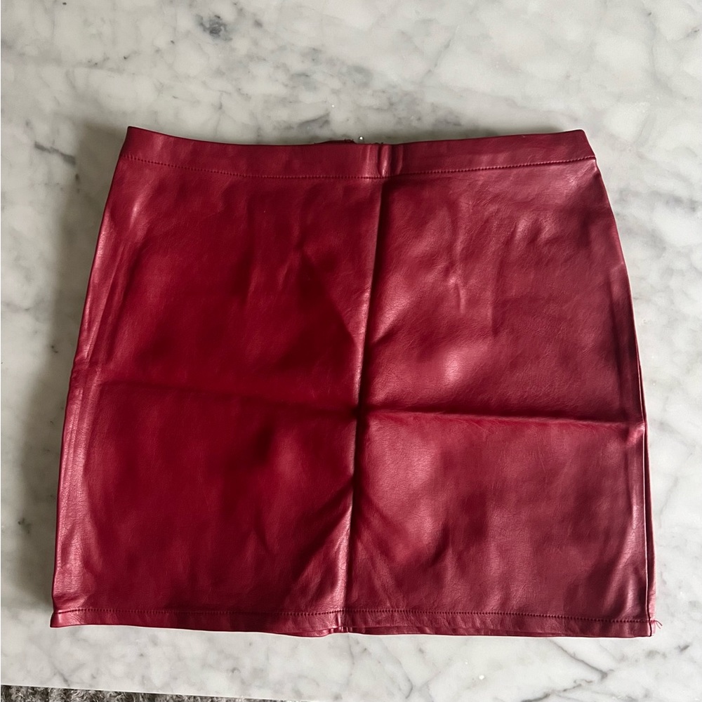 Forever 21 red pleather mini skirt